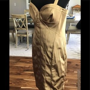Bebe sheath dress in gold